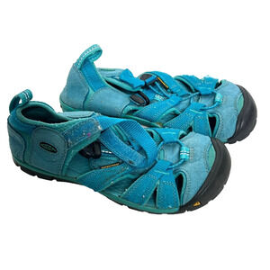 KEEN Kids Girls US 1 Seacamp II Teal Green Waterproof Hiking Trail Sandals